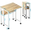 Coucheta Small Folding Desk, Rolling Computer Desk Foldable with Storage Bag and Shelf, 31.5" Portable Writing Table on Wheels for Small Spaces - 2 of 4