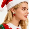 Rhinestone & Pearl Bow Earrings for Women, Christmas Holiday Jewelry Gifts. - 3 of 4