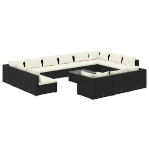 vidaXL Garden Lounge Set Black, Cream - 1 of 4