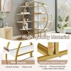MAYEERTY 4 Tier Round Bookshelf, MDF Board Gold Metal Frame, Home Office, White - 4 of 4