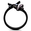 Slickblue Butterfly Cuff Ring, IP Black Stainless Steel, Women’s Light Amethyst Cocktail Ring, Size 5-10 - 3 of 4