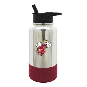 NBA Miami Heat 32oz Thirst Hydration Water Bottle - Silver - 1 of 3