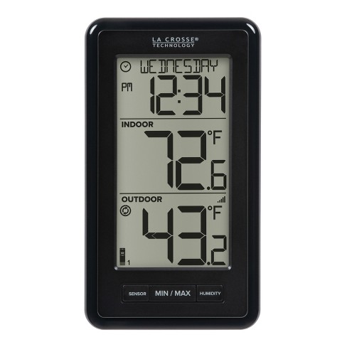 La Crosse Technology® Battery-powered Lcd Wireless 2-piece Digital Weather Thermometer Station With Hygrometer And Calendar : Target