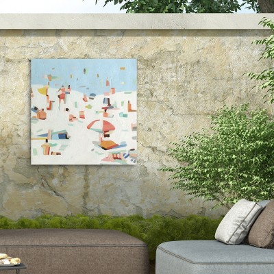 Emma Scarvey Summer Confetti III 14x14 Blue and White Canvas Print