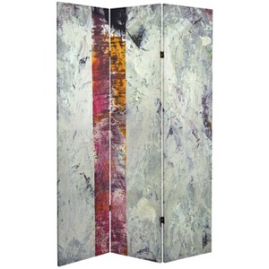 6" Double Sided November Light Canvas Room Divider Gray - Oriental Furniture: Spruce Wood Frame, No Assembly, Artistic Design - 1 of 2