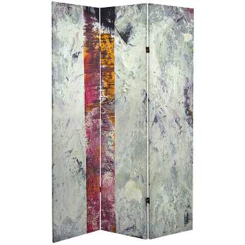6" Double Sided November Light Canvas Room Divider Gray - Oriental Furniture