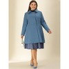 Agnes Orinda Women's Plus Size Notched Lapel Single Breasted Back Split Winter Long Pea Coats - 3 of 4