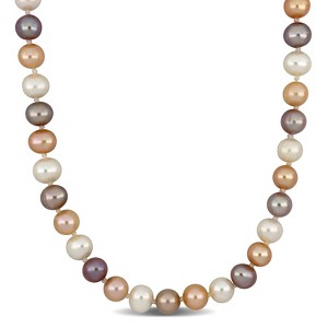 EVERLY JEWELRY | 14K Yellow Gold 6-7mm Multi-Colored Cultured Freshwater Pearl Strand Necklace - 18 inch - 1 of 4