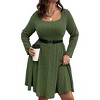 Womens Plus Size A Line Wrap Sweater Dress Sweater Dress - 4 of 4