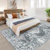 Washable Rugs for Living Room, Vintage Medallion Distressed Print Rug Non-Slip Low Pile Rug for Bedroom, Dining Room - 2 of 4