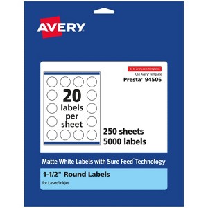 Avery Matte White Round Labels, 1.5" diameter - 1 of 4