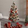 Nearly Natural 4-ft Winter Flocked Artificial Christmas Tree Pre-Lit with 50 LED Lights and Ornaments in Decorative Planter - 4 of 4