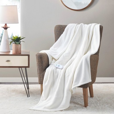 ETL certified 100% polyester Electric Blanket Solid Fleece to Faux-Shearling Heated Blanket