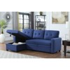 FONTOI Pull out Sectional Sofas, Reversible Sleeper Sectional Sofa with Storage Chaise and Removable Back Cushions, Blue, 82"*34.5"*53" - 4 of 4
