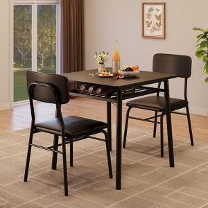 3-Piece Dining Room Set, with Storage Rack and Metal Frame - 1 of 4
