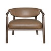 HomeRoots 33" Brown and Dark Brown Faux Leather And Wood Arm Chair - 4 of 4