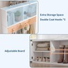 Hall Tree, Shoe Storage Bench - 4-in-1 Entryway Coat Rack with Metal Corner Protector, 5 Hooks, Adjustable Shelf & Wood Doors, White - 4 of 4
