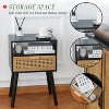 QingMoon Mid Century Nightstand, with Rattan Drawer and Shelf, Wood Small Side Coffee Table, for Living Room and Bedroom, Easy Assembly - 4 of 4