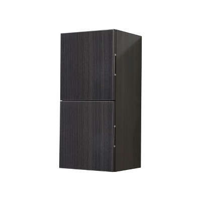 KubeBath Bliss 12Inch Wide by 24Inch High Linen Side Cabinet With Two Doors in Gray Oak Finish