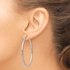 Black Bow Jewelry 2mm x 50mm 14k White Gold Classic Round Hoop Earrings - 3 of 4