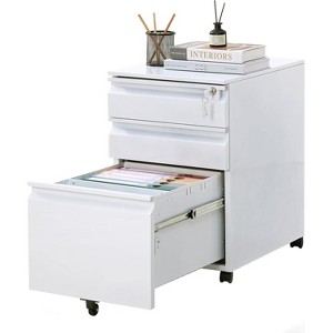 Filing Cabinets, 3 Drawer Mobile File Cabinet with Lock & Anti-Tip Wheel,Under Desk Metal Filing Cabinets for Home Office (Un-Assembled) - 1 of 4