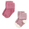 Hudson Baby Infant Girl Cozy Chenille Newborn and Terry Socks, Blush Pink Stripe - 4 of 4