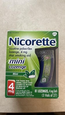 Nicorette 4mg Stop Smoking Aid Nicotine Mini Lozenge - Mint - 81ct : Target