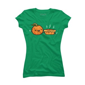 Junior's Design By Humans Pumpkin & Pie By walmazan T-Shirt - 1 of 3