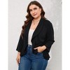 MISSKY Plus Size Blazer for Women Open Front Cardigan Work Office Jacket Suit Blazer - image 2 of 3