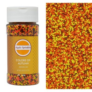 Mystic Sprinkles Colors of Autumn Nonpareils Mix 3.8oz Bottle - 1 of 4