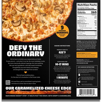 LOVE PIZZA Sausage & Shroom Frozen Pizza - 23.6oz
