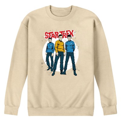 Men's - Star Trek - Galaxy Captain Kirk Spock Crew Graphic Fleece Sweatshirt