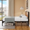 Queen Bed Frame with Headboard, Rustic Vintage Wood & Metal Queen Size, Heavy Duty 1000LB Capacity, No Box Spring Needed, Under-Bed Storage - 3 of 4