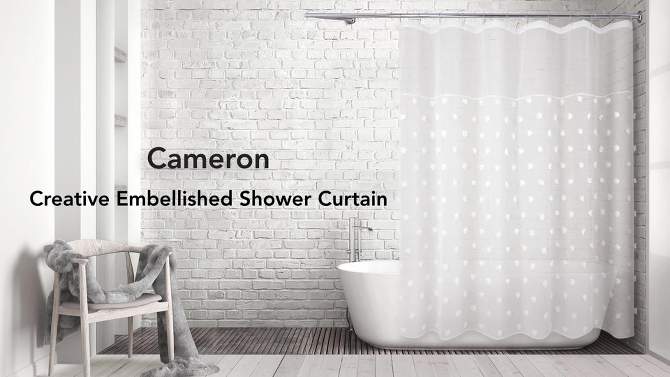 Cameron Shower Curtain White - Allure Home Creations, 2 of 7, play video