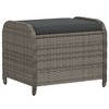vidaXL Patio Stool with Cushion Gray 22.8"x18.1"x18.1" Poly Rattan - 2 of 4