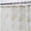 Dainty Home Stella 3D Floral Chenille Embroidered Linen Textured Shower Curtain - 2 of 4