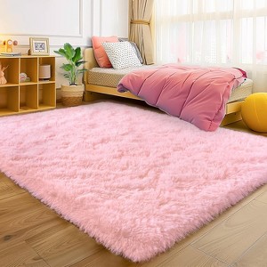 LOVEVOOK Area Rugs for Living Room Bedroom, Non-Slip Fluffy Soft Shag Rug, Plush Carpet for Home Dorm Decor Aesthetic - 1 of 4