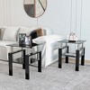 KWPZQEB End Tables Set of 2 with Tempered Glass, 2-Tier Nightstands with Storage Shelves, Industrial-End Table  for Office Bedroom Living Room Study - 3 of 4