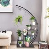 SEVOBAL 5 Tier Metal Plant Stand Indoor Creative Half Moon Shape Ladder Flower Pot Stand Rack for Home Hanging Shelf Flower Stand Ladder Multiple - 2 of 4