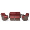 POCASSY 6PCS Outdoor Furniture Set with 6" Thick Cushion, Outdoor Sofa Couch Set with Swivel Chairs and Ottoman, Brown Wicker Patio Furniture Set - 3 of 4