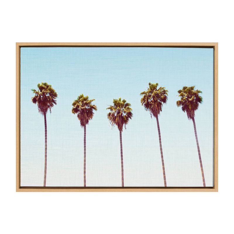 23&#34; x 33&#34; Sylvie Five Palms Framed Canvas by Simon Te Natural - Kate and Laurel, 1 of 9