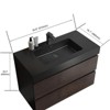 Vynxaria 35.8"L x 18.1"W Matte Black Quartz Bathroom Sink Integrated Basin with Overflow - 4 of 4