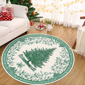 Christmas Rug for Living Room, Washable Non-Slip Bedroom Area Rugs, Soft Low Pile Carpet for Bedroom, Living Room, Entryway, Laundry - 1 of 4