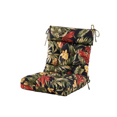 ARTPLAN Patio Chair Cushions Combined Seat and Back,Tufted Outdoor Swivel Chair Cushion with Tie,44"x20"x4"，1 Count,Floral