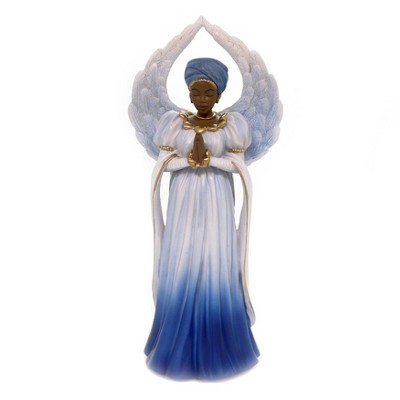 Black Art 10.0" Serenity Angel Blue Prayer Religious Culture  -  Decorative Figurines