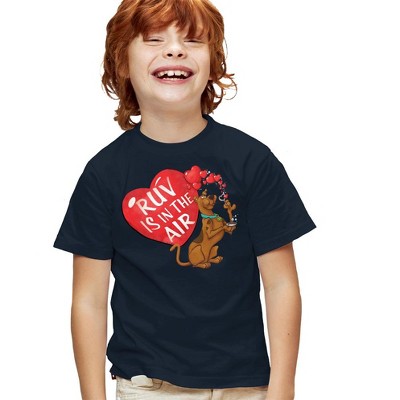 Scooby Doo! Valentine's Day Ruv is in the Air Kids T Shirt for Youth Boys and Girls, Navy