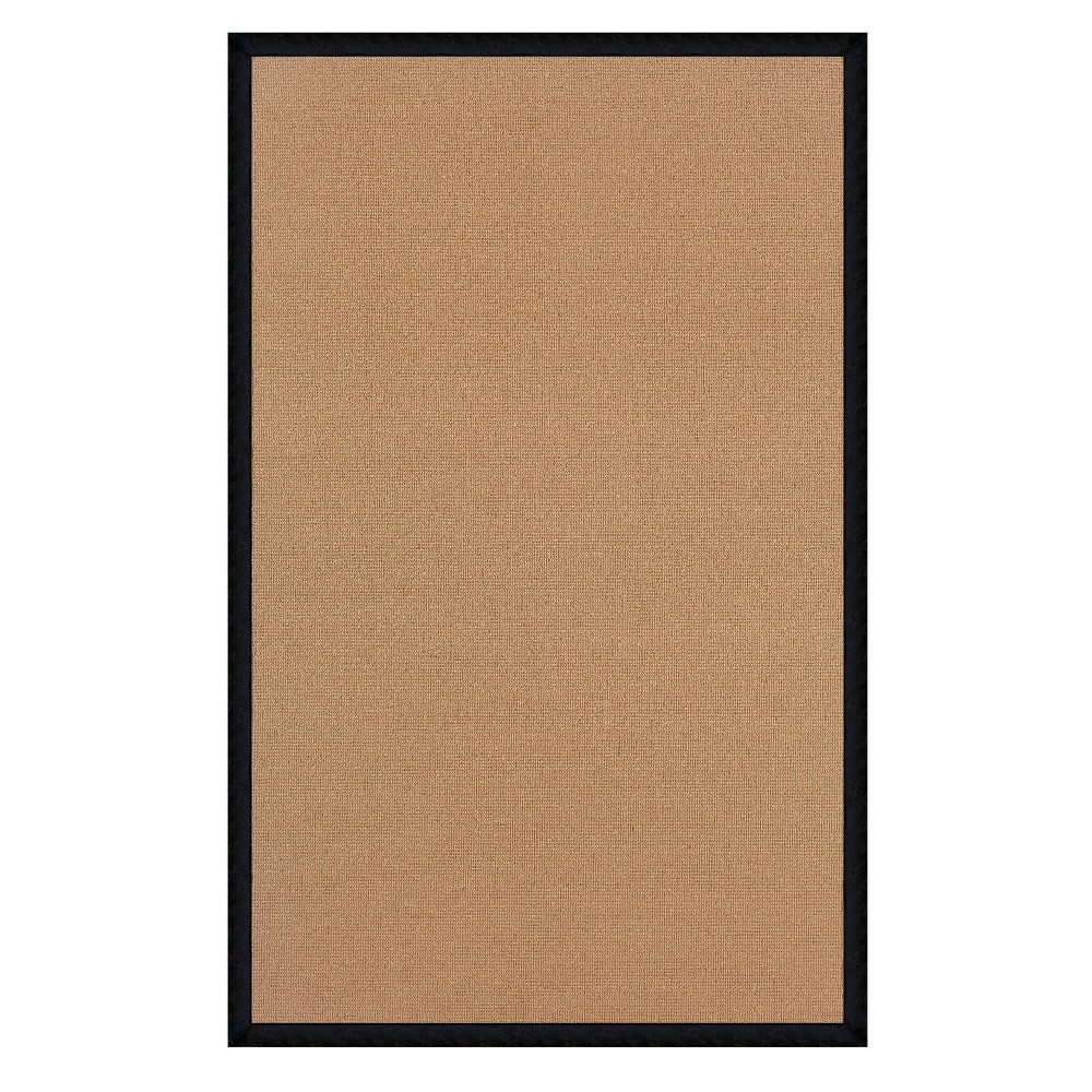 8'9inx12' Athena Cork Leather Rug Black/Brown - Linon