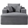 Chaise Lounge Chair Indoor, Plush Corduroy Cloud Couch, Fluffy Oversized Sofa Bed for Bedroom Living Room, Boneless Reading Longue Chair Black 44.29 - 4 of 4