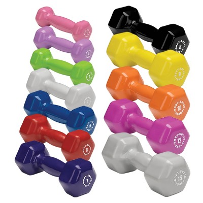 vinyl dumbbell set