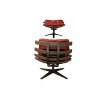 27" Gandy Chair/Ottoman Antique Red Top Grain Leather - Acme Furniture: Swivel, No Assembly Required - 2 of 4